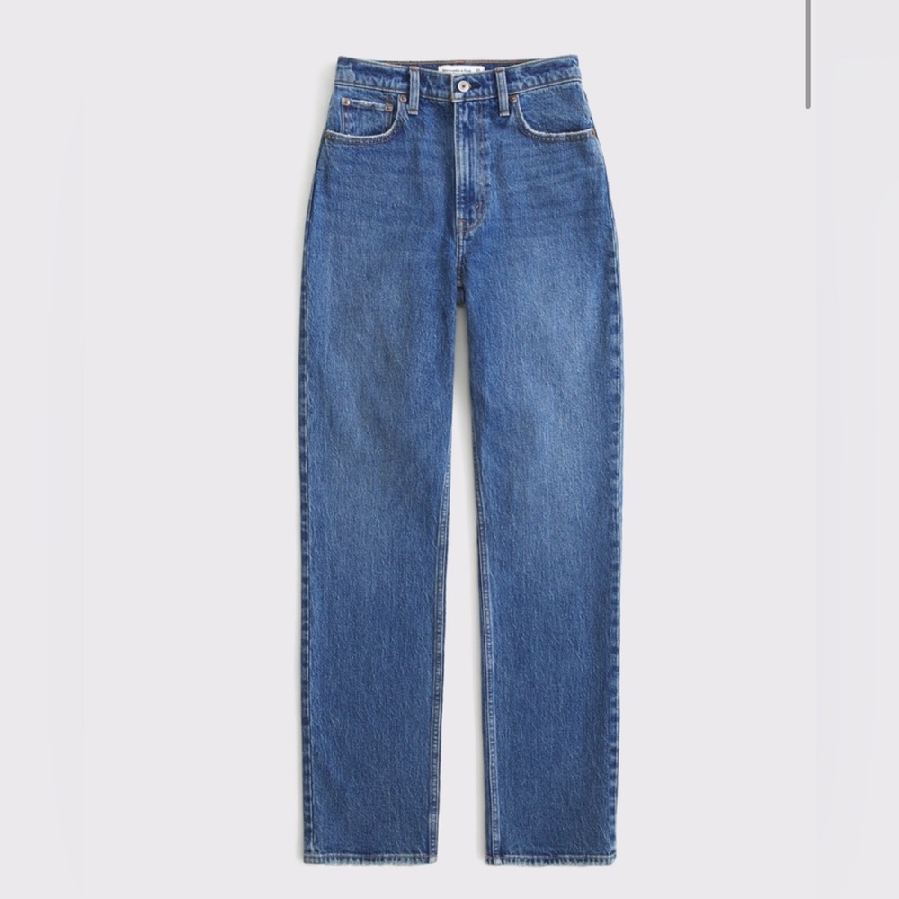 Abercrombie & Fitch The 90s Straight Ultra High Rise, Medium Wash, 33 16S